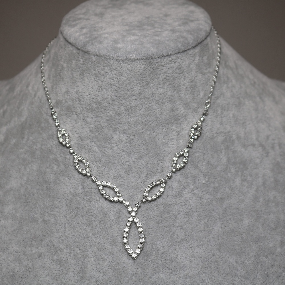 Silver Tone Diamond Necklace